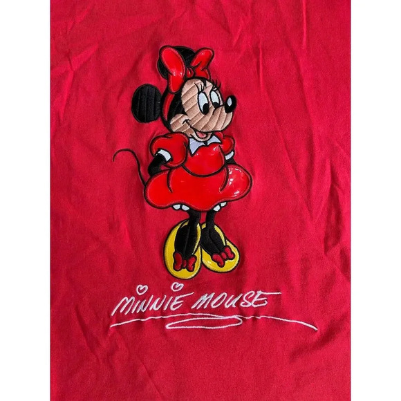 RARE Vintage 90s Mickey Inc Minnie Mouse T-Shirt Short Sleeve Embossed - Picture 4 of 8